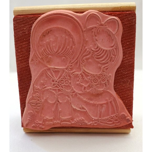 BEST FRIENDS Rubber Stamp craft BOY & GIRL ON BENCH Kidstamps JOAN WALSH ANGLUND - Picture 3 of 6